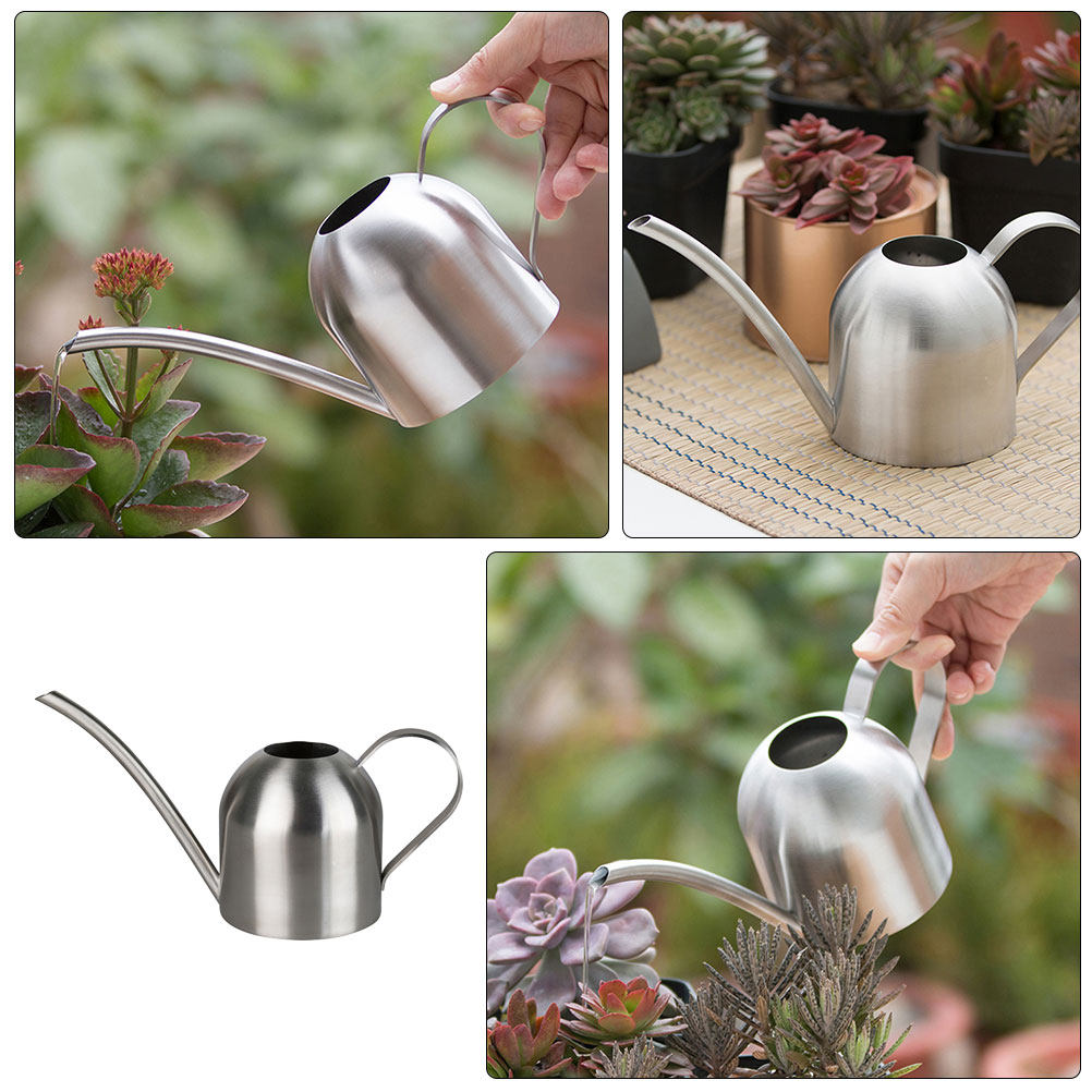 Watering Can - 1 stuks lange tuit waterkan zilveren
