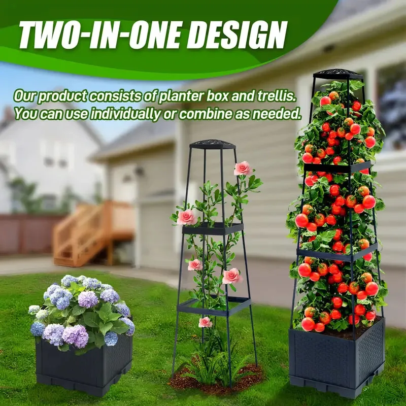 Indoor Herb Garden - Tomatentoren met een zelfwatergevende plantenbak en