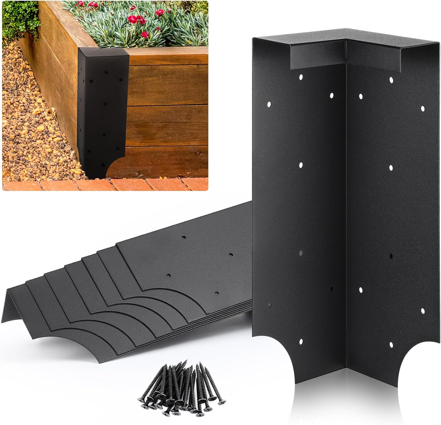 Raised Garden Bed - Buitenmoestuin Metalen Zwarte Verhoogde Bakbeugels met